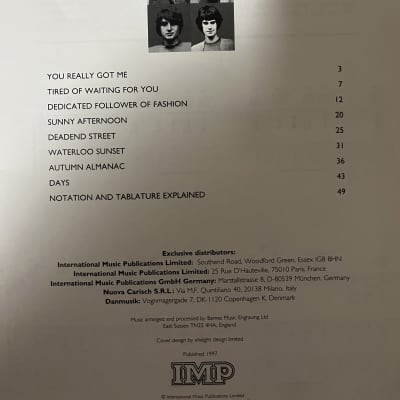 The Kinks - S/T - Guitar Tab / Tablature Book image 3