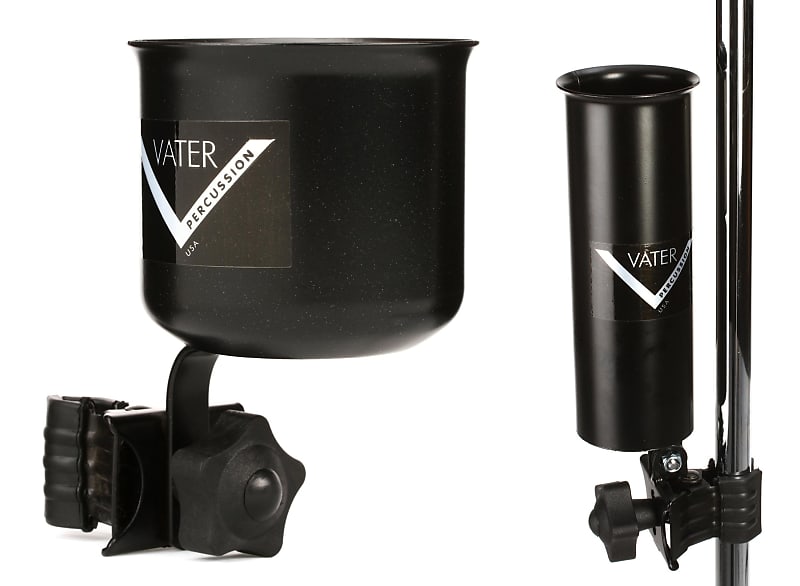 Vater Drink Holder Black Bundle with Vater Drumstick Holder Reverb