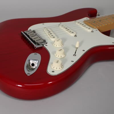 2000 Fender American Deluxe Stratocaster Transparent Crimson w/OHSC image 10