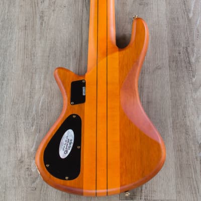 Schecter Guitar Research Stiletto Studio 6-String Electric Bass Guitar - Honey Satin image 4