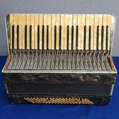 Vintage Hohner Unknown Model Intermediate 120/41 Piano Accordion For Repair image 1