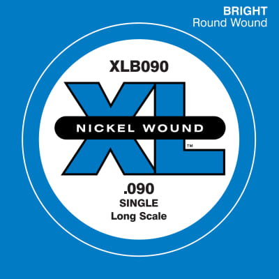 D'Addario XLB090 Nickel Wound Bass Guitar Single String Long Scale, .090 image 1