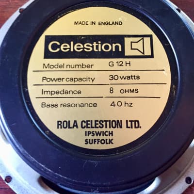 Celestion G12H30 Blackback 40hz Speakers 8ohm Greenback Vintage