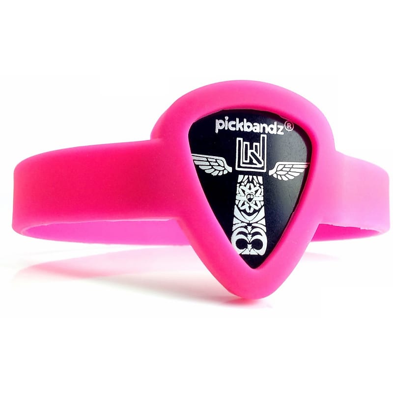 New Pickbandz PBW-LG-PK Wristband Pick Holder Bracelet, Hollywood Pink - Adult M/L - Free Shipping image 1