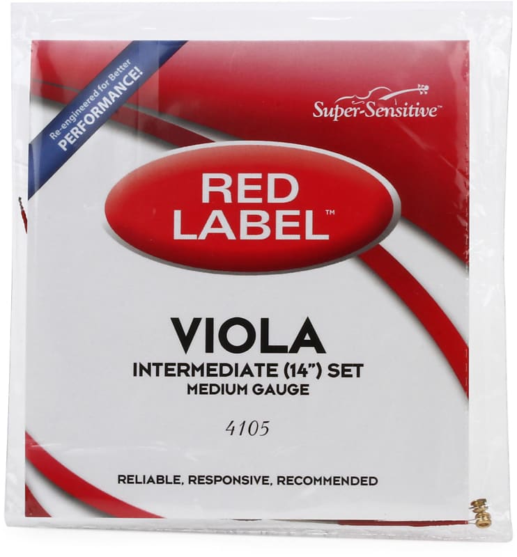 Super-Sensitive 4105 Red Label Viola String Set - 14-inch image 1