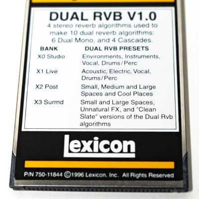 Lexicon PCM 90 Dual Reverb V 1.0 Algorithm Card image 4