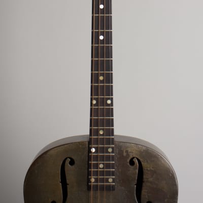 National  Triolian Resophonic Tenor Guitar (1929), black gig bag case. image 8