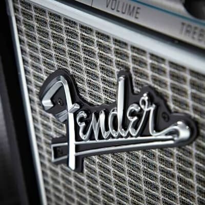 Genuine Fender Amplification Blackface '60s  Era Metal Logo Nameplate image 2