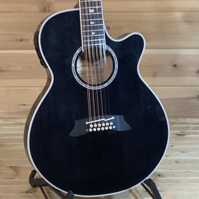 Takamine TSP158C-12 12-String Acoustic Guitar- See Thru Black Gloss image 1