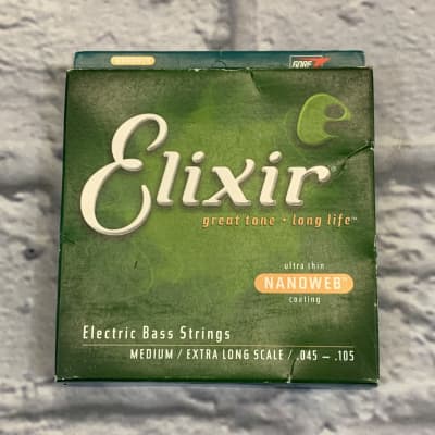 Elixir Nanoweb Medium Extra Long Scale 45-105 Bass Strings image 1
