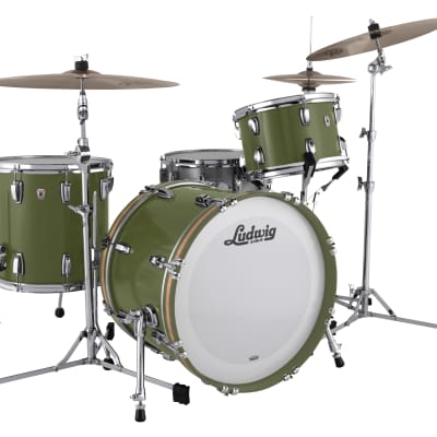 Ludwig *Pre-Order* Classic Maple Heritage Green Fab 14x22_9x13_16x16 Drums Shell Pack | Made in USA | Authorized Dealer image 1