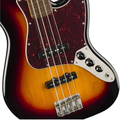 Squier Classic Vibe '60s Jazz Bass Fretless Laurel Fingerboard, 3-Color Sunburst image 1