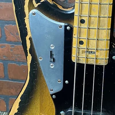 Woodcraft Electric Guitars Retro-Modified Bobcat 4 Vintage Sunburst Bass 34" Scale image 6