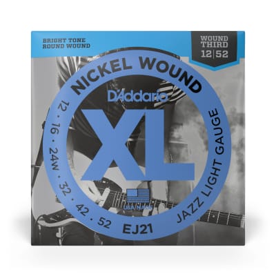D'Addario EJ21 Nickel Wound, Jazz Light Electric Guitar Strings 12-52 image 3