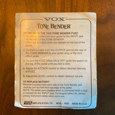 Vox Tone Bender V829 image 6