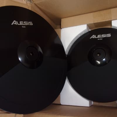 New Alesis Lot of 2 Cymbals 12" Ride + 10" Hi-Hat Pad Triggers Electronic Drum from DM7 DM8 USB set image 1