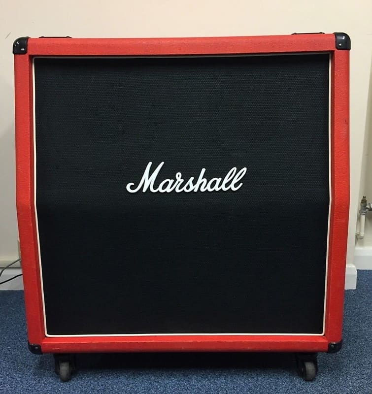 Marshall 1979 4x12 Orig. Red Elephant Grain Tolex Speaker Cab Model #1960 +Cover image 1