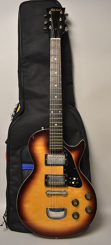 1960's Global (Teisco) LP Style Solidbody Electric Guitar MIJ Sunburst w/Gig Bag image 1