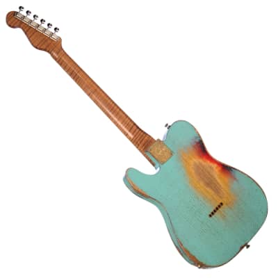 Paoletti Guitars Nancy Loft FLTH - Heavy Distressed Surf Green - Ancient Reclaimed Chestnut Body, Hand Wound Pickups, Custom Boutique Electric - NEW! image 8