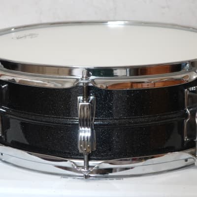 Ludwig LM404 Acrolite 5x14" 8-Lug Aluminum Snare Drum with Black/White Badge 1994 - 2012 - Black Galaxy image 4