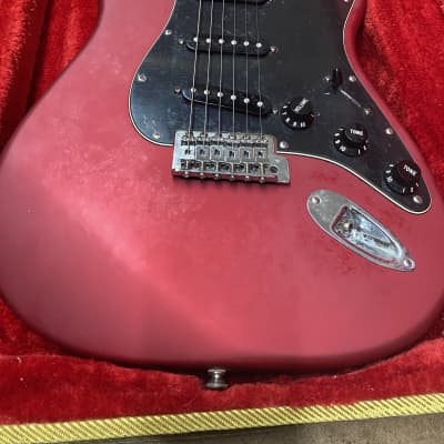 Fender Stratocaster Standard-w/Lightning Flame Neck-Satin Candy Apple Red w/Hard case image 3