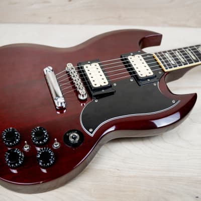 Burny RSG-75-63 MIJ 1980 Cherry  63' Reissue Vintage SG Style Guitar Made in Japan w/ Bag image 3