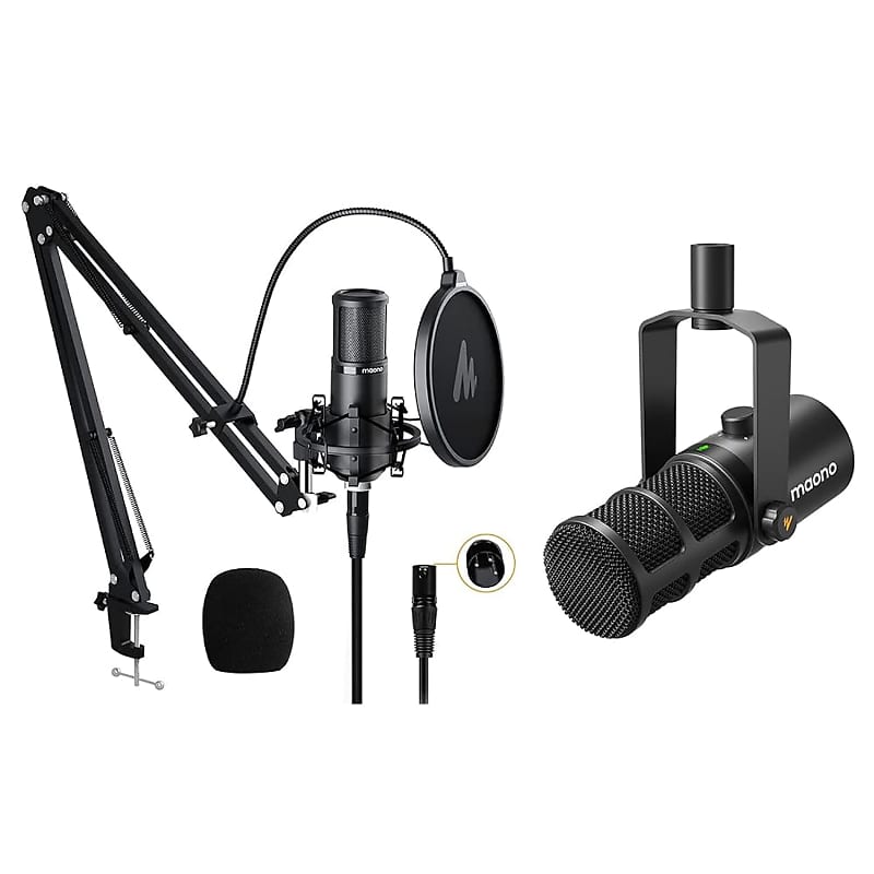 NJSJ USB Gaming Microphone for PC, Condenser Mic with Boom Arm for PS4/  PS5/ Mac/Phone with Touch Mute, RGB Lighting,Gain knob & Monitoring Jack  for