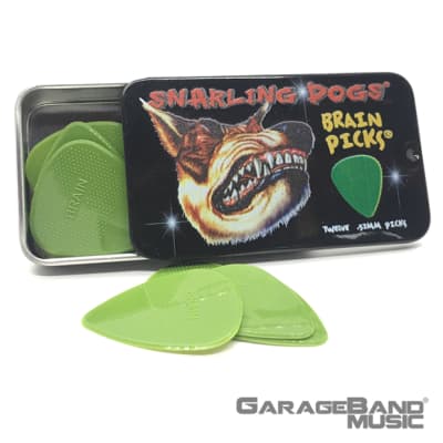 Snarling Dogs Brain Guitar Picks 12-pack Tin, .53 mm image 1