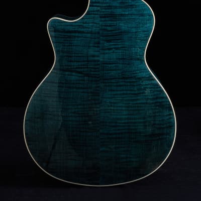 Hsienmo KOI Fish Aqua Blue Full Solid Acoustic Guitar with hardcase image 2