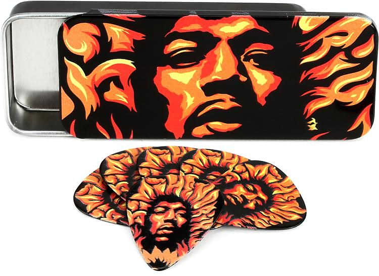 Jimi Hendrix Voodoo Fire Pick Tin (6 Picks), JHPT14H image 1