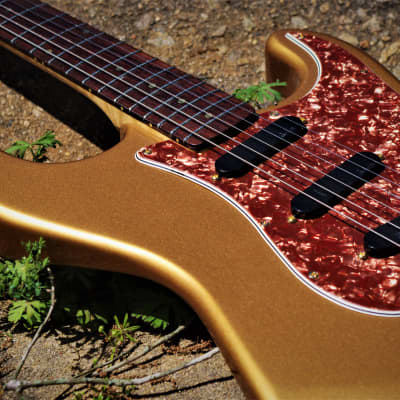 Wallace Stratocaster 1999 Shoreline Gold Metallic. Handmade by David Wallace of Nashville. All Tone. image 10