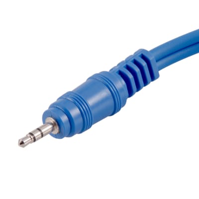 6 Foot Blue 3.5mm Stereo Male to Dual 3.5mm Mono Splitter Cable - Audio Y-Split image 2