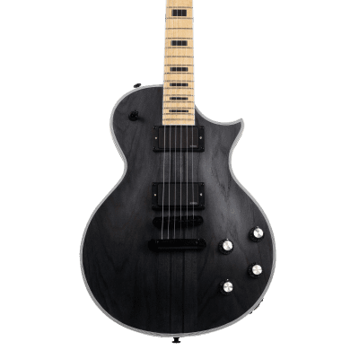 10S  GF Neck-Thru Maple Walnut 5 Piece Neck, Ash Body, EMG Pickups Electric Guitar Satin Black image 2