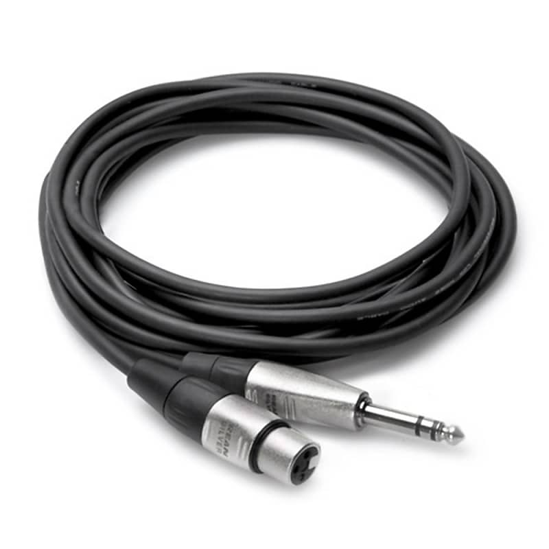 Hosa HXS-001.5 Balanced Audio Cable with Rean Connectors (XLR Female - 1/4 Inch TRS, 1.5 Foot) image 1