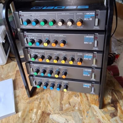 Boss Micro System Rack BMR-5 mit fünf Micro Rack Series Effektgeräte Mitte 80ger - Schwarz image 12