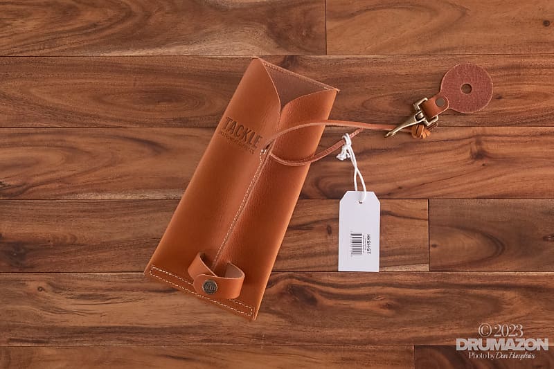TACKLE HI-HAT LEATHER DRUM STICK HOLDER, SADDLE TAN image 1