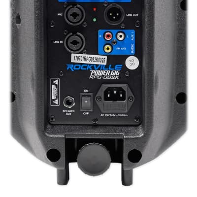 Rockville RPG082K Dual 8" Powered PA System Speakers/ Bluetooth+Mic+Stands+Cables image 5
