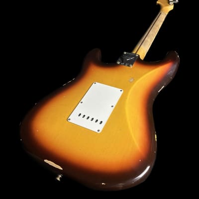 Mint Fender Custom Shop 58 Strat Relic Faded Aged Chocolate 3-color Sunburst w/case image 6
