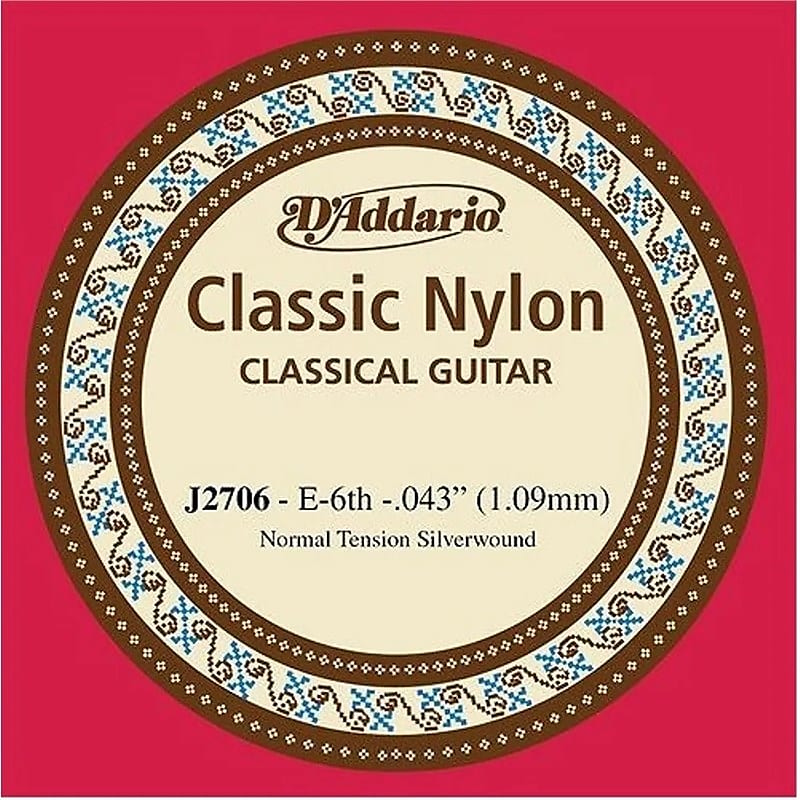 D'Addario J2706 Student Classics Silver Wound Single 6th String, Normal Tension, 43 image 1