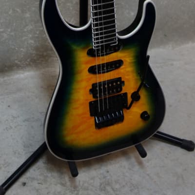 Jackson Pro Plus Series Soloist SLA3Q guitar in Amber Blue Burst 2313 image 4