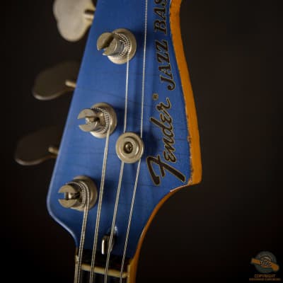 Fender Japan '75 Reissue Jazz Bass Relic, Amparo Blue Nitro image 18