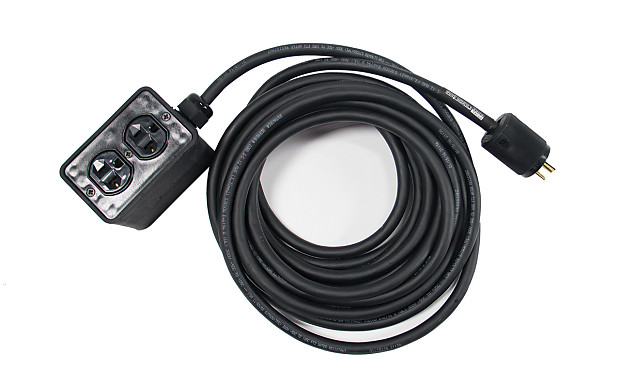 Elite Core Audio SP-RQB-25 Stage Power Rubber Quad Box with 12-3 Edison Male Cable - 25' image 1