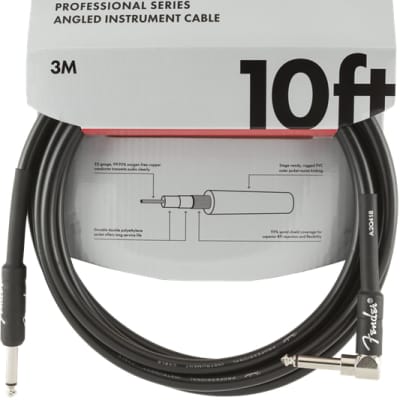 Fender Professional Guitar/Instrument Cable, Straight-Right Angle, 10' ft image 5