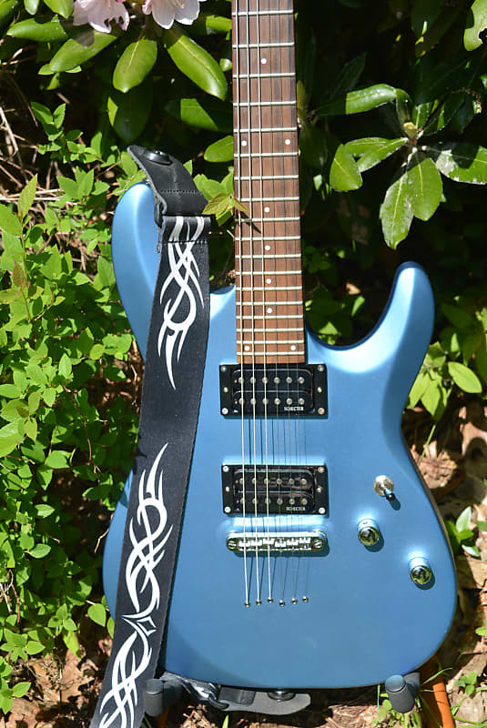 Schecter C-6 Deluxe in Satin Metallic Light Blue w/ Black Dunlop Straploks & a New Black Gator HSC image 1