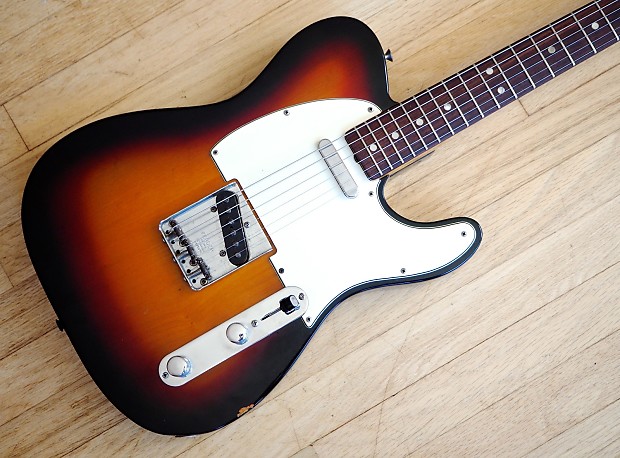 1968 Fender Telecaster Vintage Electric Guitar Sunburst, Ash Body