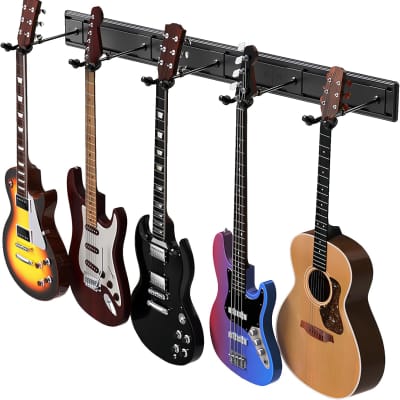 Guitar Wall Mount with Multiple Guitar Hangers, Holds 5 | Reverb