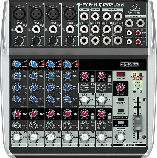 Behringer Xenyx Q1202USB 12-Input Mixer with USB Interface