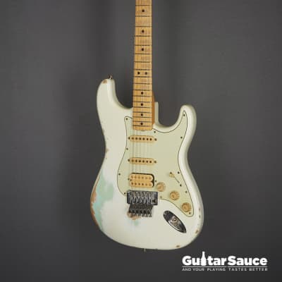 Fender Custom Shop LTD 60 Stratocaster HSS Lighting Heavy Relic Olympic White Over Faded Surf Green Used (Cod. 1476UG) 2012 image 5