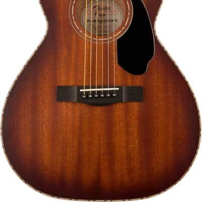 Fender Paramount Series PS-220E Parlor Acoustic Electric Guitar (with Case), Cognac image 2