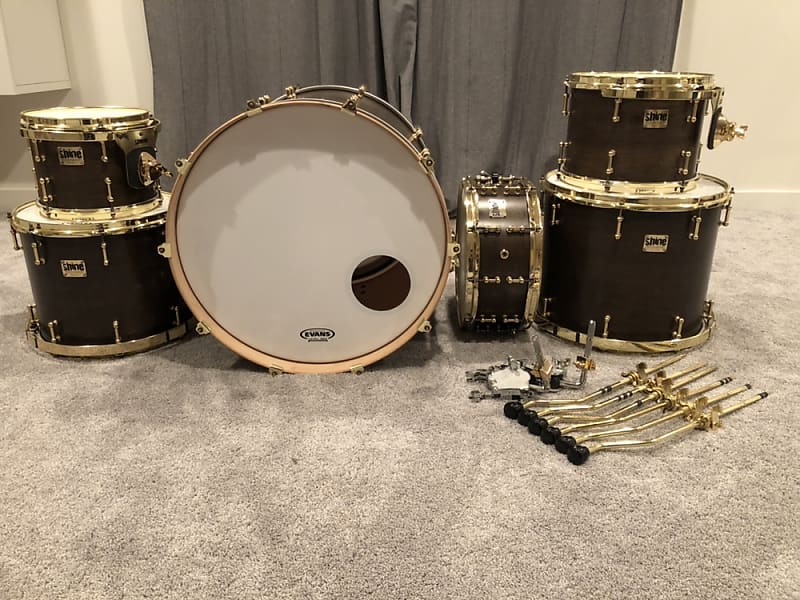 Shine Custom 6 piece drum kit, Keller Maple Shells, Walnut Reverb